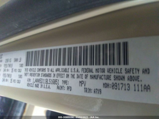 1J4AA5D11BL516851 Jeep Wrangler Sahara
