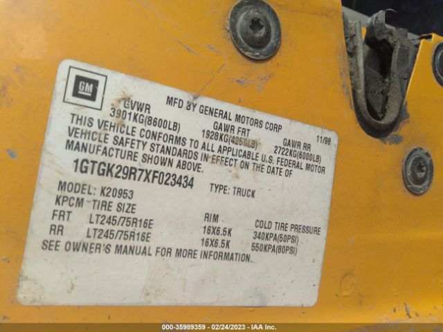 1GTGK29R7XF023434 GMC SIERRA 2500