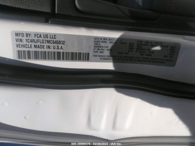 1C4RJFLG7MC645832 Jeep Grand Cherokee Trailhawk