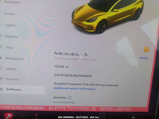 Tesla Model 3 Standard Range 2020 5YJ3E1EA6LF669840 Image 8