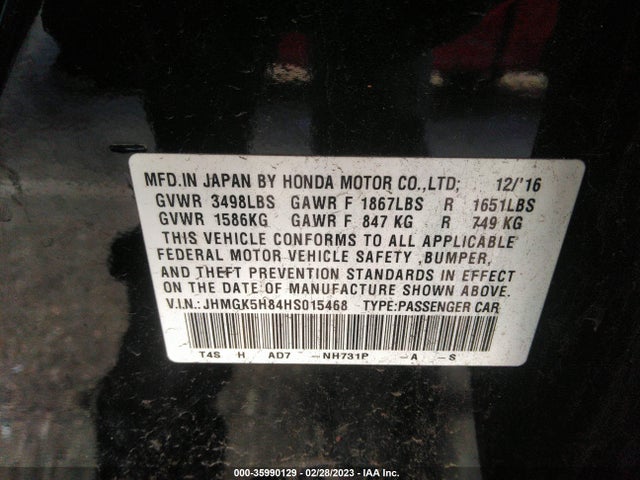 Honda Fit Ex-l 2017 JHMGK5H84HS015468 Image 9