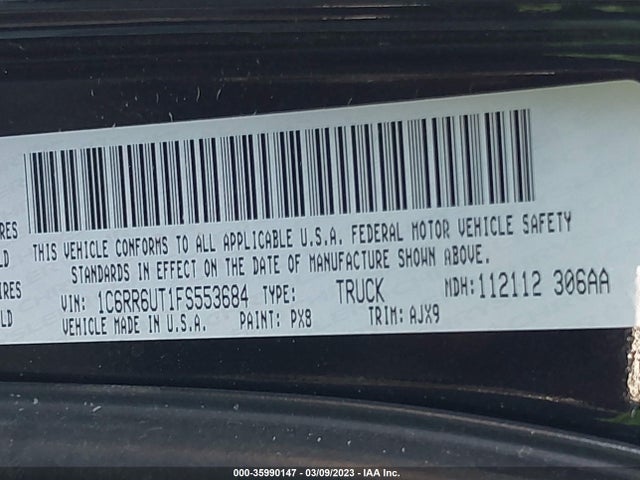 RAM 1500 Sport 2015 1C6RR6UT1FS553684 Image 11