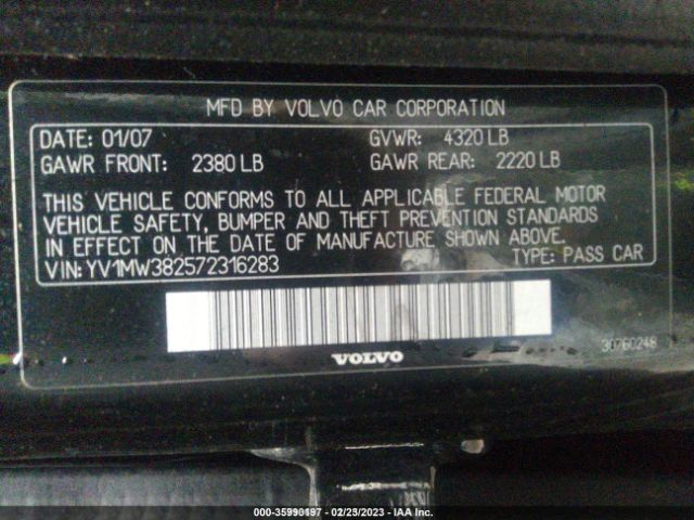 YV1MW382572316283 Volvo V50 2.4l