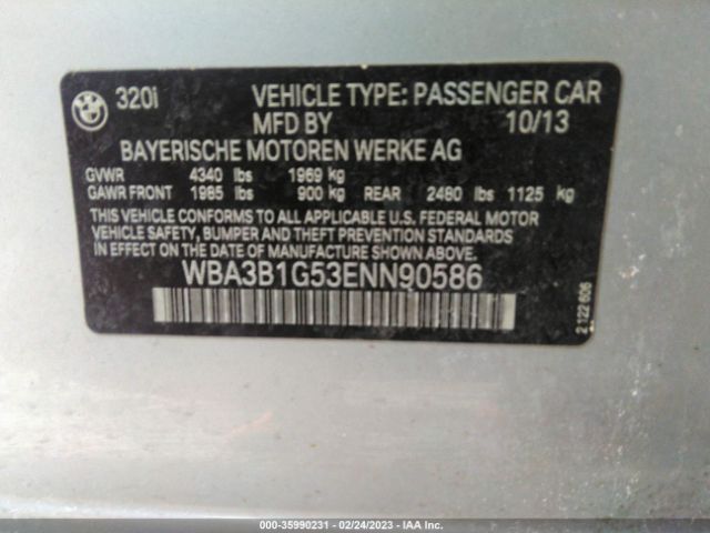WBA3B1G53ENN90586 BMW 3 Series 320i