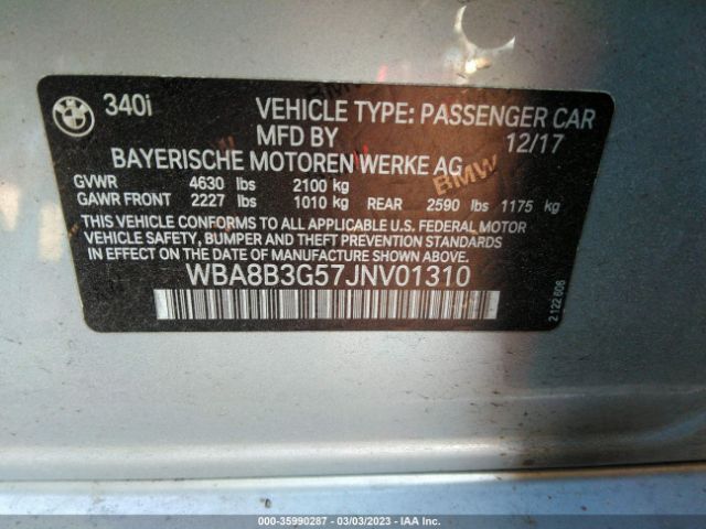 WBA8B3G57JNV01310 BMW 3 Series 340i