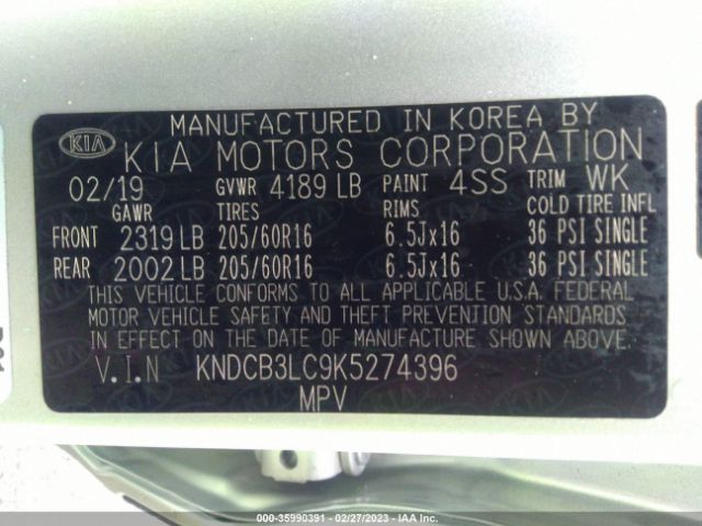 KNDCB3LC9K5274396 KIA NIRO LX