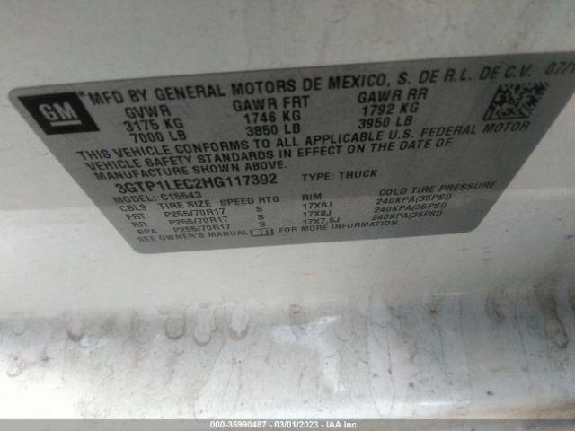 3GTP1LEC2HG117392 GMC SIERRA 1500