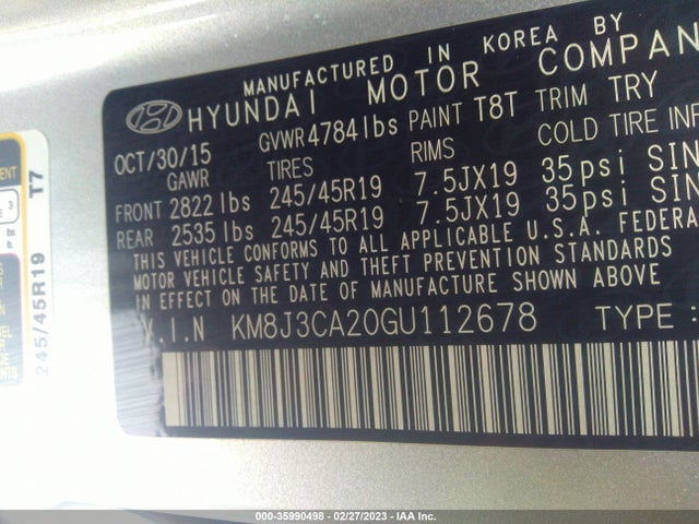 Hyundai Tucson Limited 2016 KM8J3CA20GU112678 Image 10
