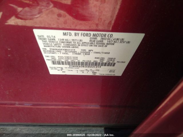 2FMHK6D83EBD31219 Ford Flex Limited