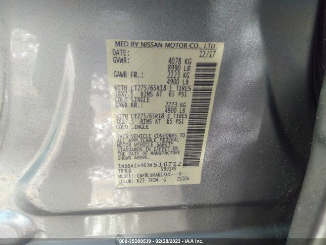 1N6BA1F46JN516712 Nissan Titan Xd Pro-4x