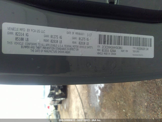 Dodge Charger Sxt 2017 2C3CDXHG6HH563061 Image 9