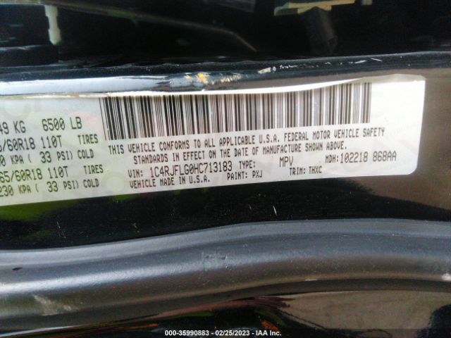 1C4RJFLG0HC713183 Jeep Grand Cherokee Trailhawk