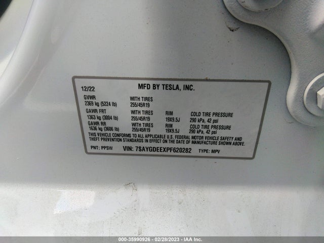 Tesla Model Y Long Range 2023 7SAYGDEEXPF620282 Image 9
