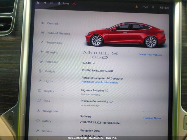 Tesla Model S 90d/70d/75d/60d/85d 2016 5YJSA1E2XGF124262 Image 9