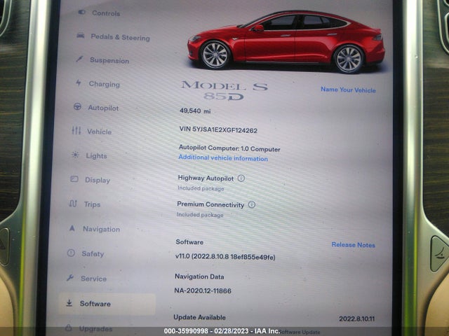 Tesla Model S 90d/70d/75d/60d/85d 2016 5YJSA1E2XGF124262 Image 11