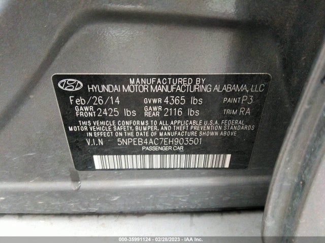 Hyundai SONATA GLS 2014 5NPEB4AC7EH903501 Image 10
