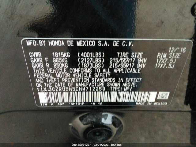 Honda HR-V EX 2017 3CZRU5H50HM712259 Image 9