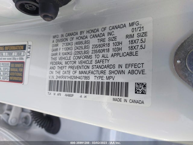 Honda Cr-v Ex-l 2021 2HKRW1H82MH407865 Image 10
