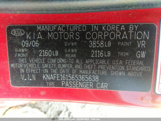 KNAFE161565365638 KIA Spectra