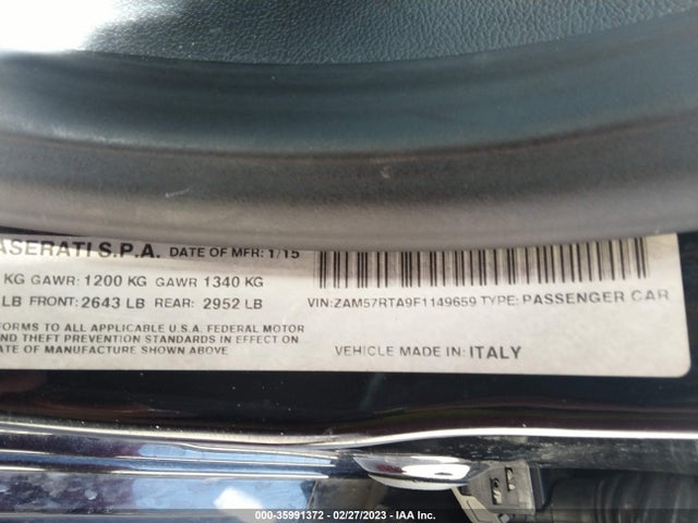 ZAM57RTA9F1149659 Maserati Ghibli S Q4