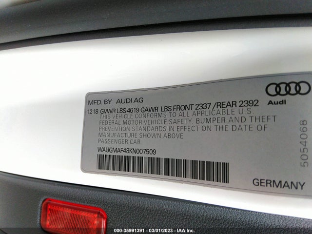 WAUGMAF48KN007509 Audi A4 Premium/titanium Premium