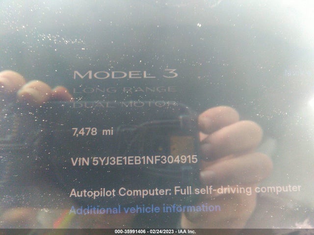 2022 TESLA MODEL 3 5YJ3E1EB1NF304915 Photo 6