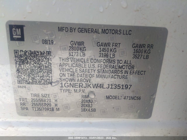 Chevrolet Traverse Rs 2020 1GNERJKW4LJ135197 Image 10