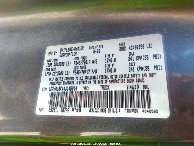 Dodge Ram 1500 St 2004 1D7HA16K44J145014 Image 10