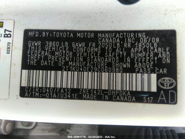 Toyota Matrix 2009 2T1KU40E29C060980 Image 10