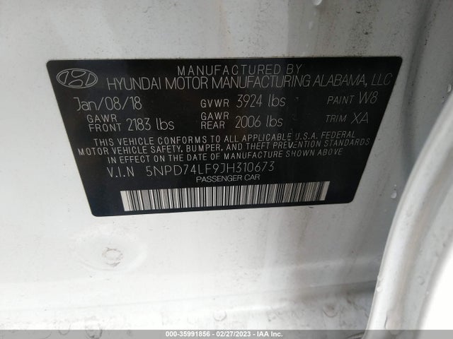 Hyundai ELANTRA SE 2018 5NPD74LF9JH310673 Image 10