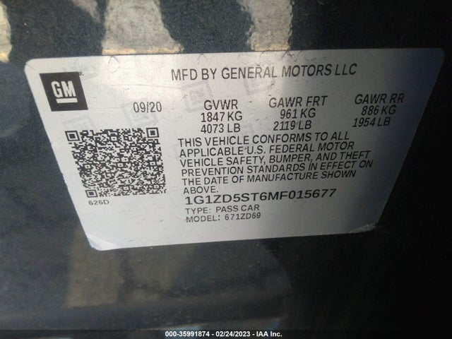 Chevrolet MALIBU LT 2021 1G1ZD5ST6MF015677 Image 10