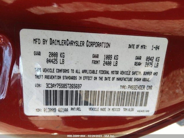 3C3AY75S85T265697 Chrysler Pt Cruiser Gt