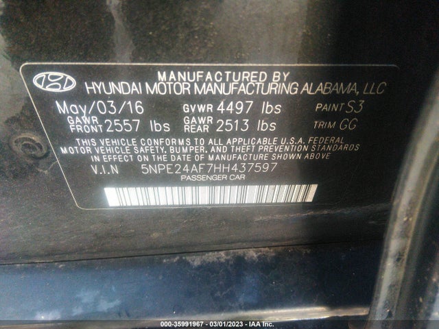 Hyundai SONATA SE 2017 5NPE24AF7HH437597 Image 9
