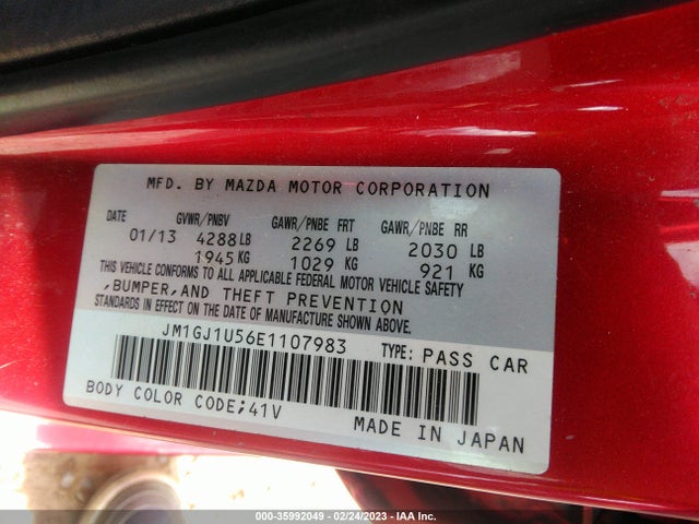 Aukcja sprzedaży 2014 Mazda Mazda6 I Sport, vin: JM1GJ1U56E1107983, numer aukcji: 35992049