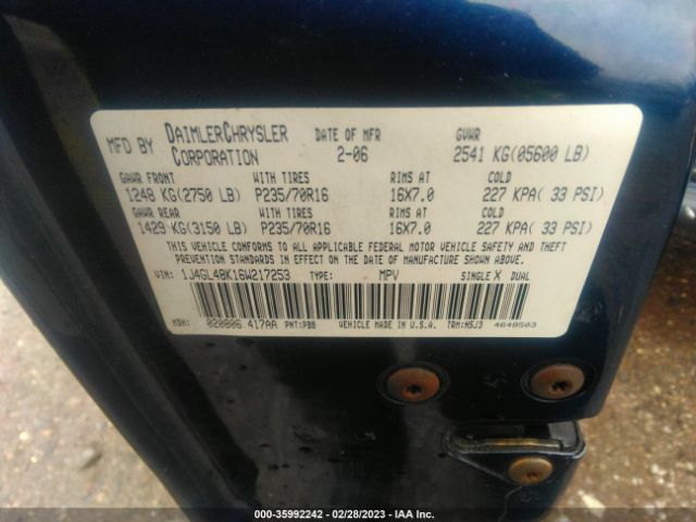 1J4GL48K16W217253 Jeep Liberty Sport