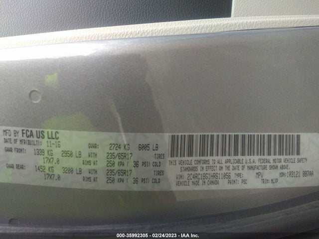2C4RC1BG1HR611056 Chrysler Pacifica Touring-l