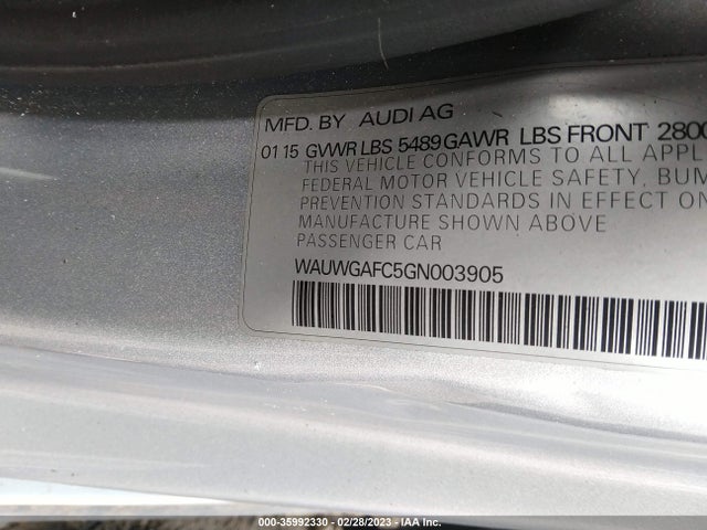 WAUWGAFC5GN003905 Audi A7 3.0 Premium Plus