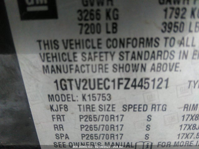 GMC Sierra 1500 Sle 2015 1GTV2UEC1FZ445121 Image 9