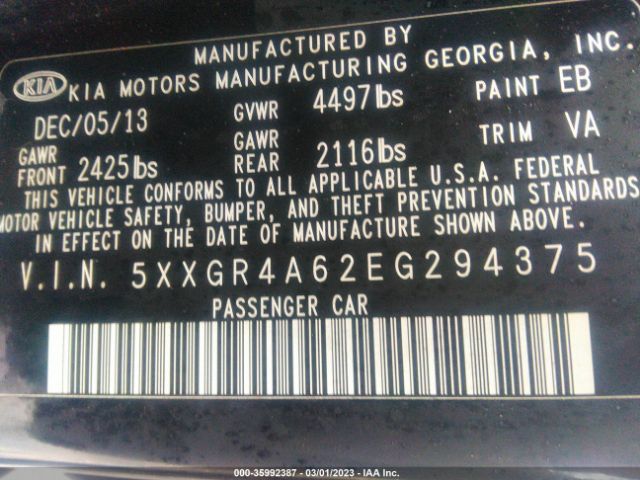 5XXGR4A62EG294375 KIA Optima Sx Turbo
