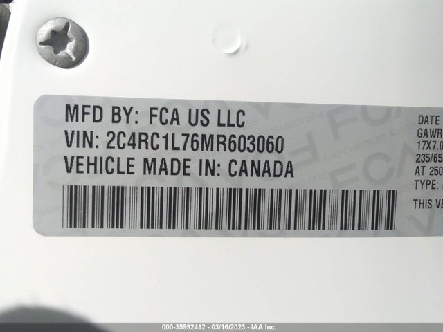 Chrysler Pacifica 2021 2C4RC1L76MR603060 Image 9