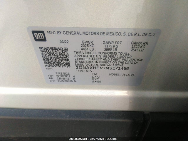 Chevrolet EQUINOX LS 2022 3GNAXHEV7NS171466 Image 10