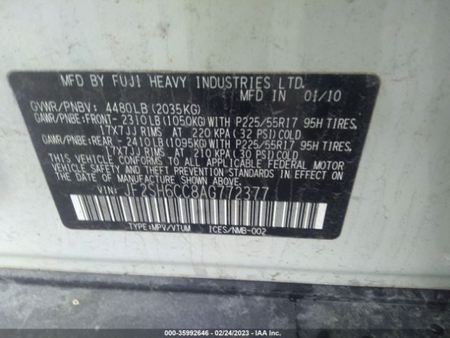 JF2SH6CC8AG772377 Subaru Forester 2.5x Premium
