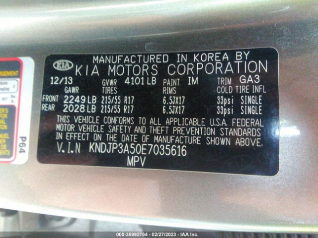 KNDJP3A50E7035616 KIA SOUL +