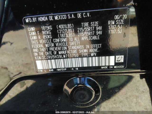 Honda HR-V LX 2020 3CZRU5H39LM711750 Image 11