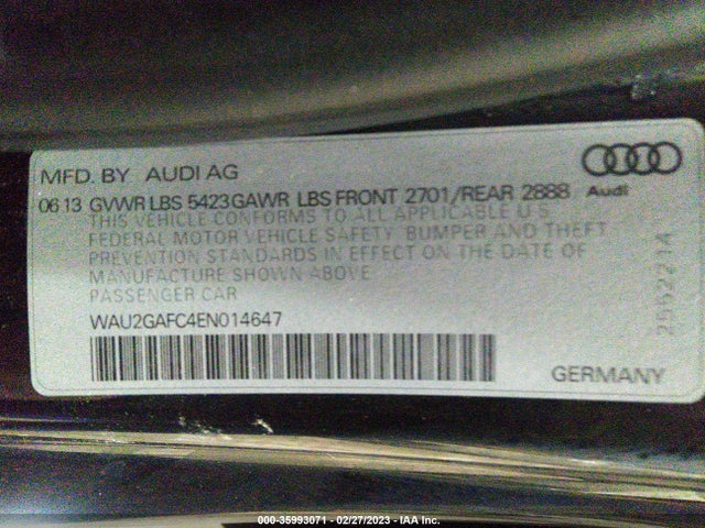 2014 Audi A7, VIN: WAU2GAFC4EN014647