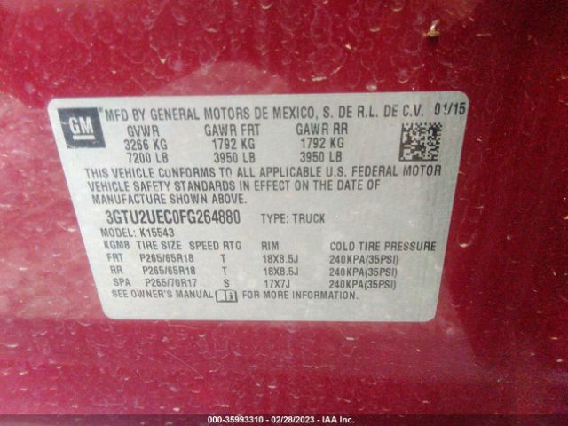 3GTU2UEC0FG264880 GMC Sierra 1500 Sle