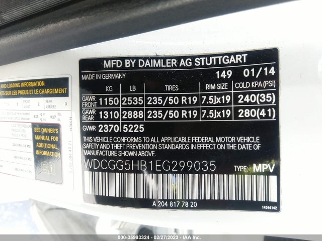 2014 MERCEDES-BENZ GLK-CLASS GLK 350 VIN: WDCGG5HB1EG299035