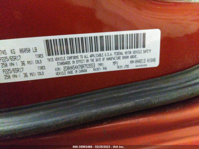 Dodge Grand Caravan Sxt 2008 2D8HN54X78R753553 Image 10