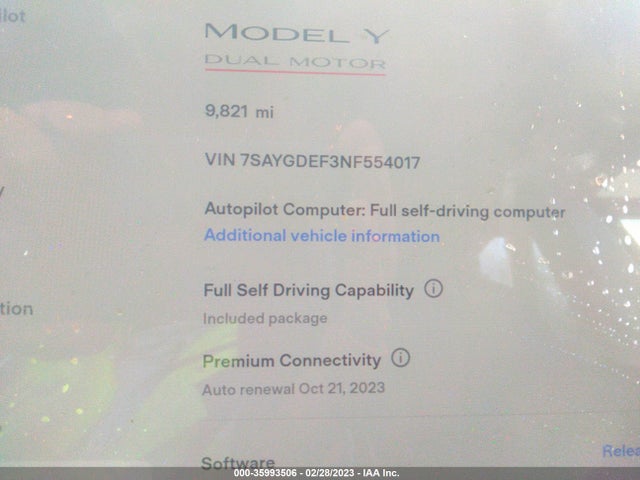 Tesla Model Y Performance 2022 7SAYGDEF3NF554017 Image 7