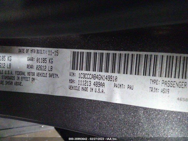 Chrysler 200 Limited 2016 1C3CCCAB4GN149910 Image 9